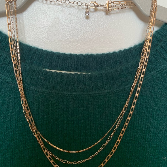 Used Tri Link Chain Layered Necklace - Picture 1 of 6